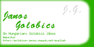 janos golobics business card
